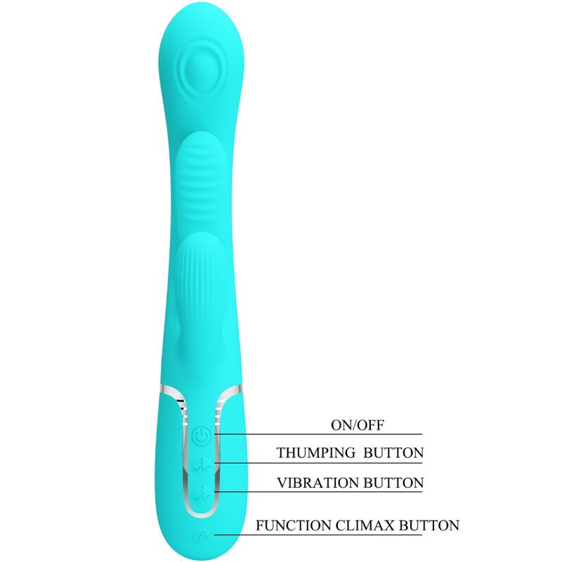 PRETTY LOVE - SHANIA TRIPLE RABBIT MULTIFUNKTIONSVIBRATOR 3 I 1 BLÅ