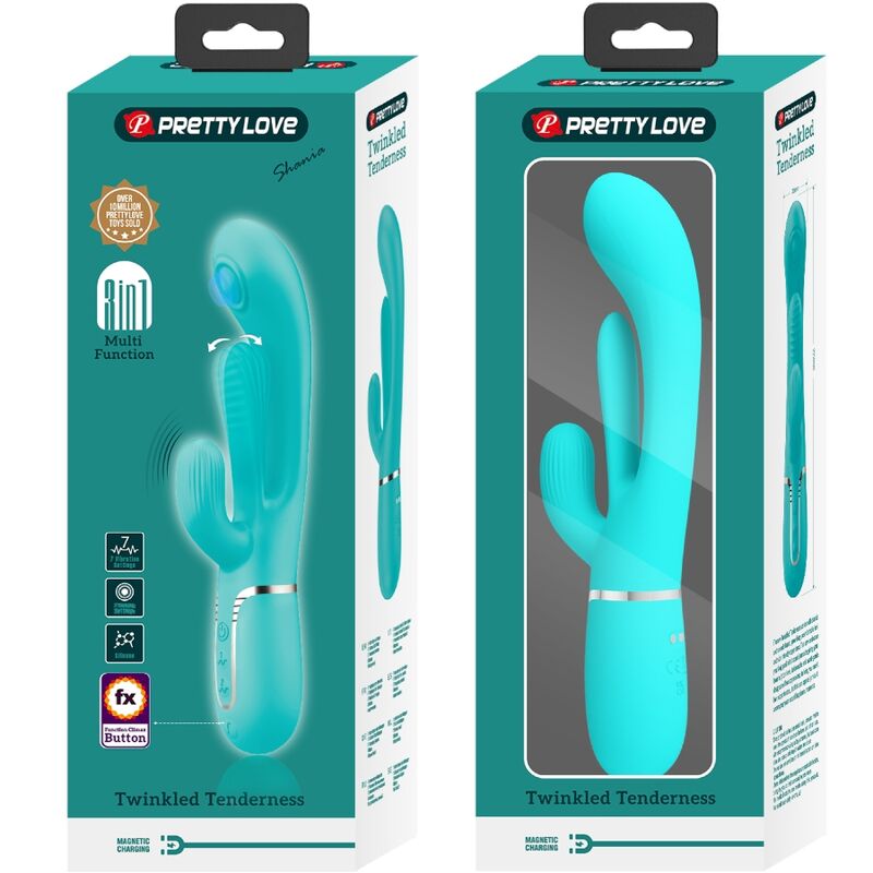PRETTY LOVE - SHANIA TRIPLE RABBIT MULTIFUNKTIONSVIBRATOR 3 I 1 BLÅ