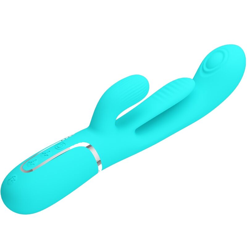 PRETTY LOVE - SHANIA TRIPLE RABBIT MULTIFUNKTIONSVIBRATOR 3 I 1 BLÅ
