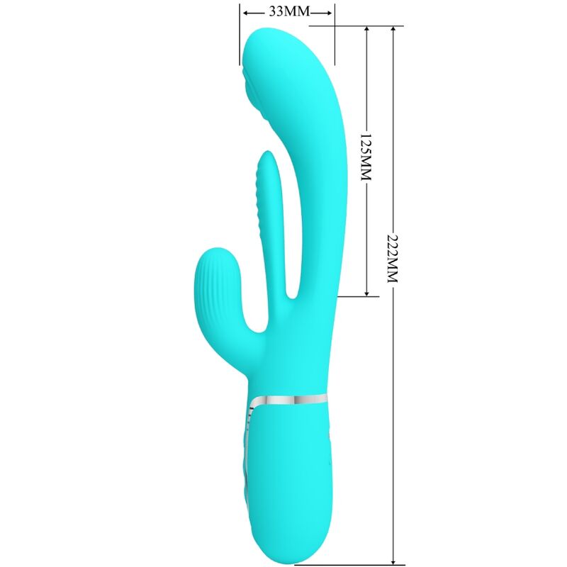 PRETTY LOVE - SHANIA TRIPLE RABBIT MULTIFUNKTIONSVIBRATOR 3 I 1 BLÅ