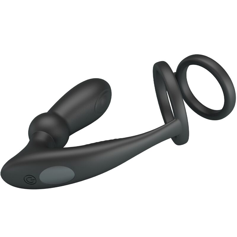 PRETTY LOVE - EMONI PENIS RING + ANALPLUG 12 VIBRATIONER SORT