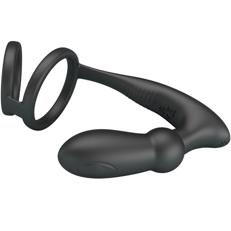 PRETTY LOVE - EMONI PENIS RING + ANALPLUG 12 VIBRATIONER SORT