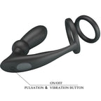 PRETTY LOVE - EMONI PENIS RING + ANALPLUG 12 VIBRATIONER SORT