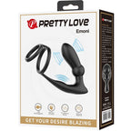 PRETTY LOVE - EMONI PENIS RING + ANALPLUG 12 VIBRATIONER SORT
