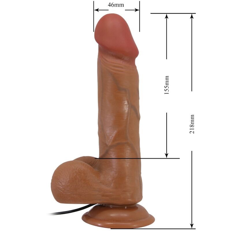 BAILE - BAHAMUT REALISTISK VIBRATOR 21,8 CM FLESH FJERNBETJENING