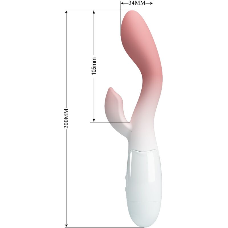 PRETTY LOVE - KLAR G-PUNKT VIBRATOR + KLITORIS STIMULATOR 30 VIBRATIONER LYSERØD