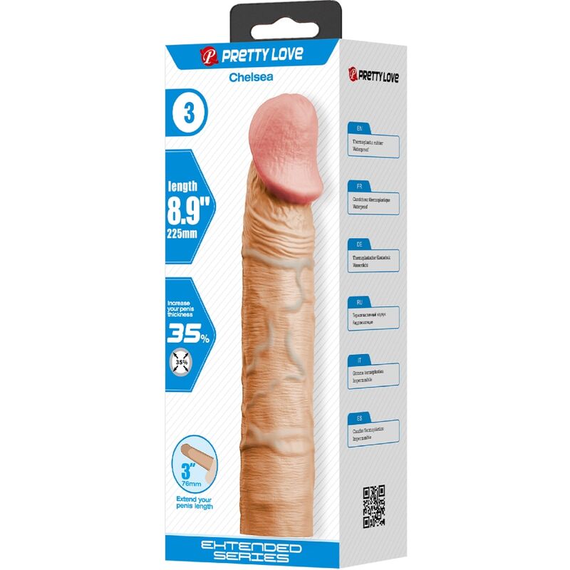 PRETTY LOVE - CHELSEA PENIS SLEEVE MED 7,6 CM FORLÆNGELSESFLESH