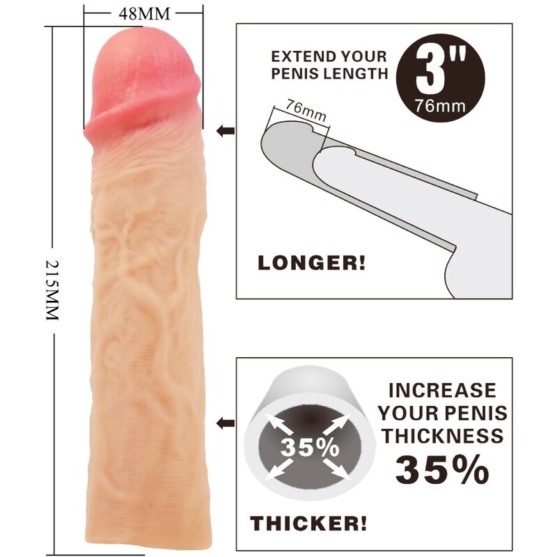 PRETTY LOVE - DEREK PENISÆRME MED 7,6 CM FORLÆNGELSESKØD