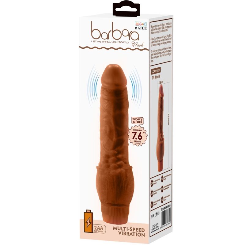 BAILE - BARBARA REALISTISK VIBRATOR 19,5 CM MULATTO