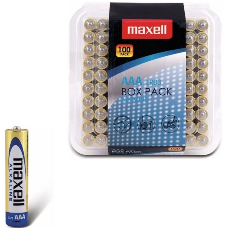 MAXELL - ALKALINBATTERIER AAA LR03 PAKKE*100 BATTERIER