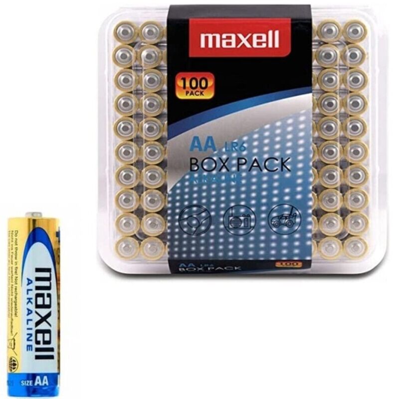 MAXELL - ALKALINBATTERIER AA LR6-PAKKE*100 BATTERIER
