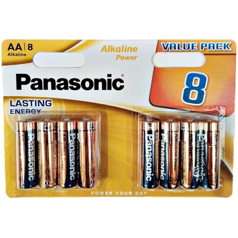 PANASONIC - BRONZE ALKALINE AA BATTERI LR6 BLISTER*8