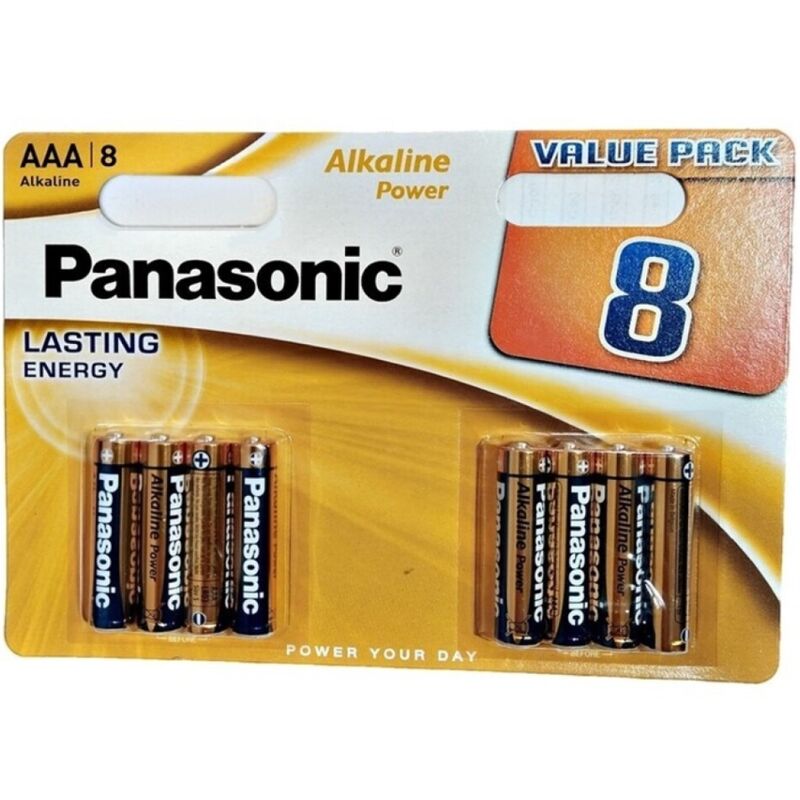 PANASONIC - BRONZE ALKALINE AAA BATTERI LR03 BLISTER*8