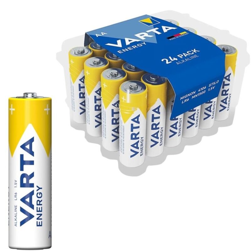 VARTA - ENERGY ALKALINE BATTERI AA LR6 PAKKE*24 BATTERIER