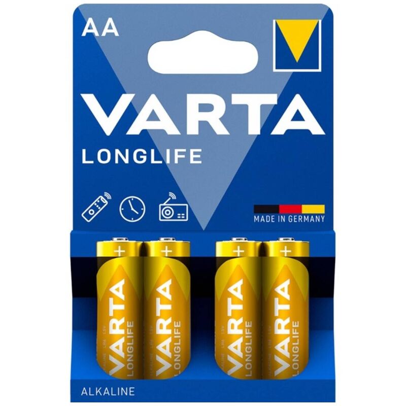 VARTA - LONGLIFE ALKALINBATTERIER AA LR6 BLISTER*4