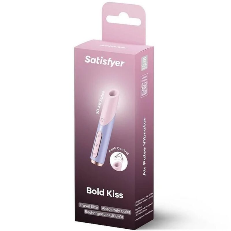 SATISFYER - BOLD KISS WAVE KLITORIS STIMULATOR PINK / VIOLET