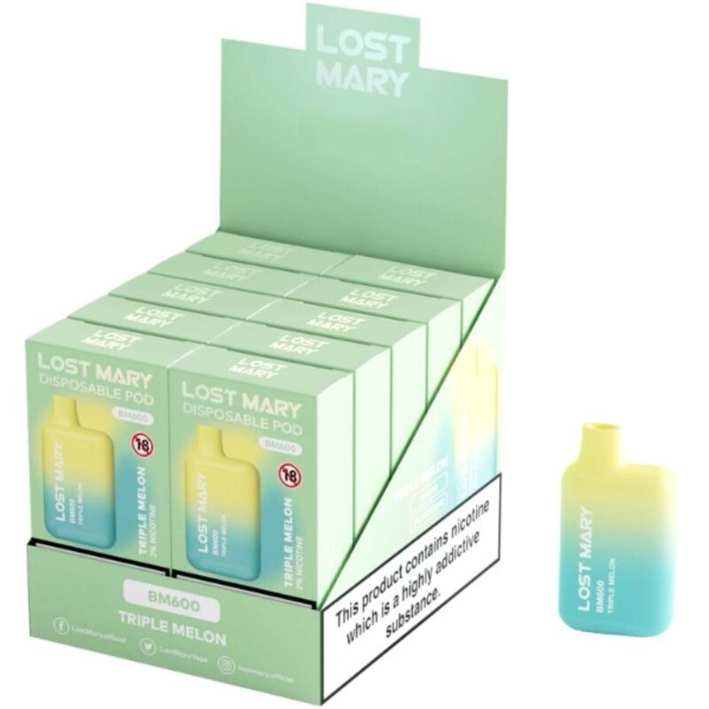 LOST MARY - BM600 NIKOTINVAPER 2% ENGANGS TRIPLE MELON