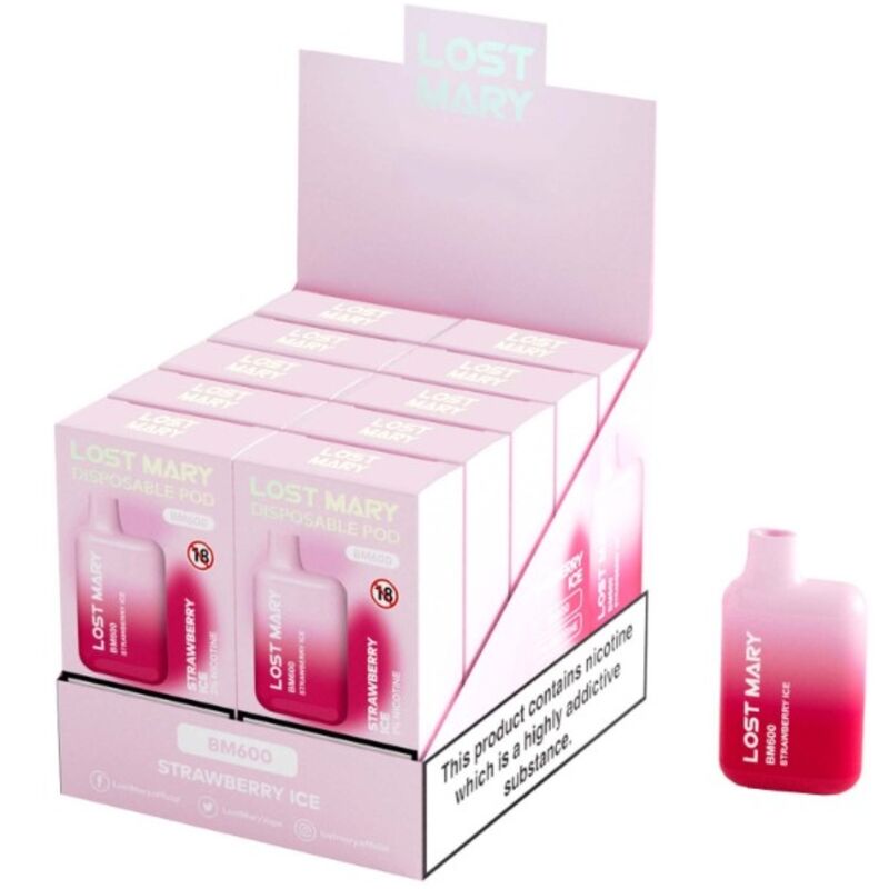 LOST MARY - BM600 NIKOTINVAPER 2% ENGANGS JORDBÆRIS