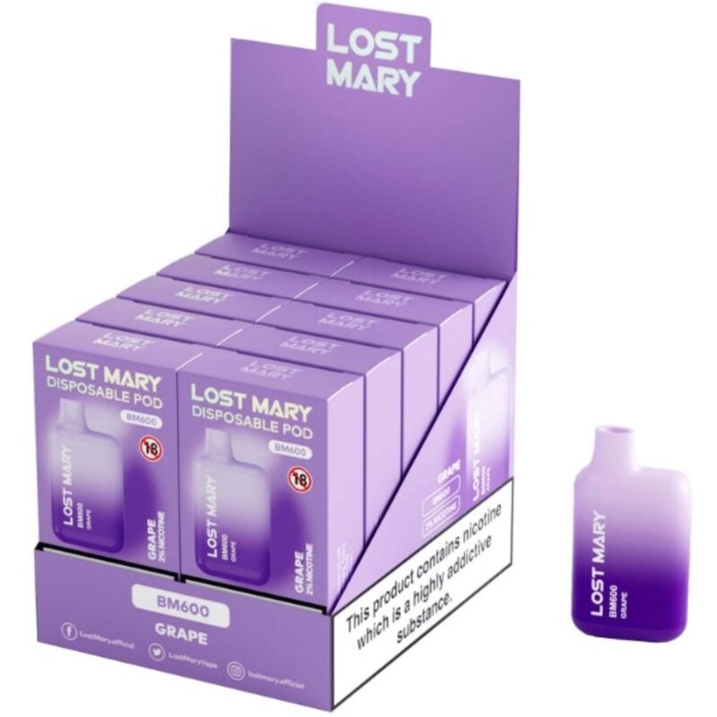 LOST MARY - BM600 NIKOTINVAPER 2% ENGANGSDRUER