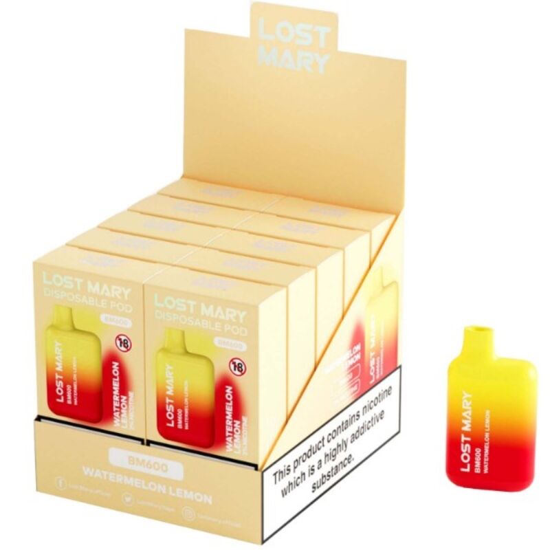 LOST MARY - BM600 NIKOTINVAPER 2% ENGANGS VANDMELON CITRON