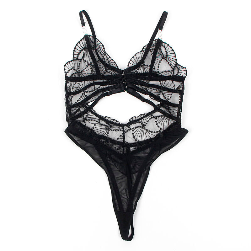 SUBBLIME - 955229 TRANSPARENT BODYSUIT MED HULLE BLONDER SORT L/XL