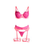SUBBLIME - 955359 BH-SÆT MED BLONDE OG RETSTRÆKKELEDNINGER PINK OG LILLA S/M