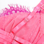 SUBBLIME - 955359 BH-SÆT MED BLONDE OG RETSTRÆKKELEDNINGER PINK OG LILLA S/M