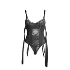 SUBBLIME - 955502 BLONDEBODYSUIT MED SLØJFER OG HÅNDTAG SORT L/XL
