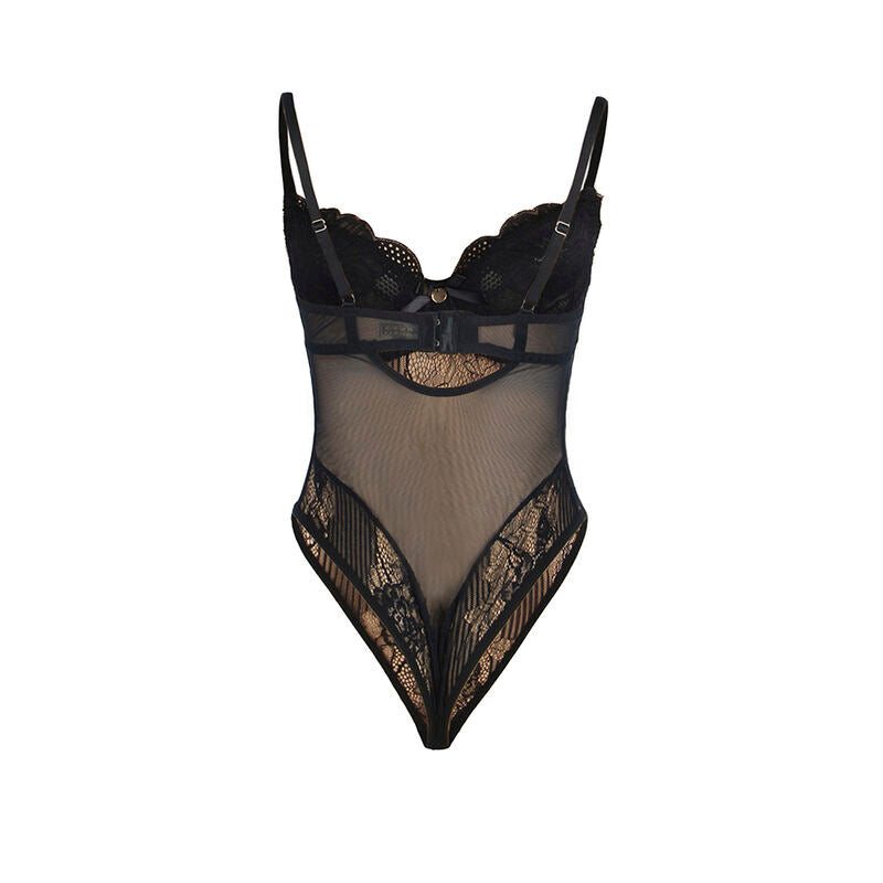 SUBBLIME - 955625 BLONDEBODYSUIT MED LUKNING I NED SORT L/XL