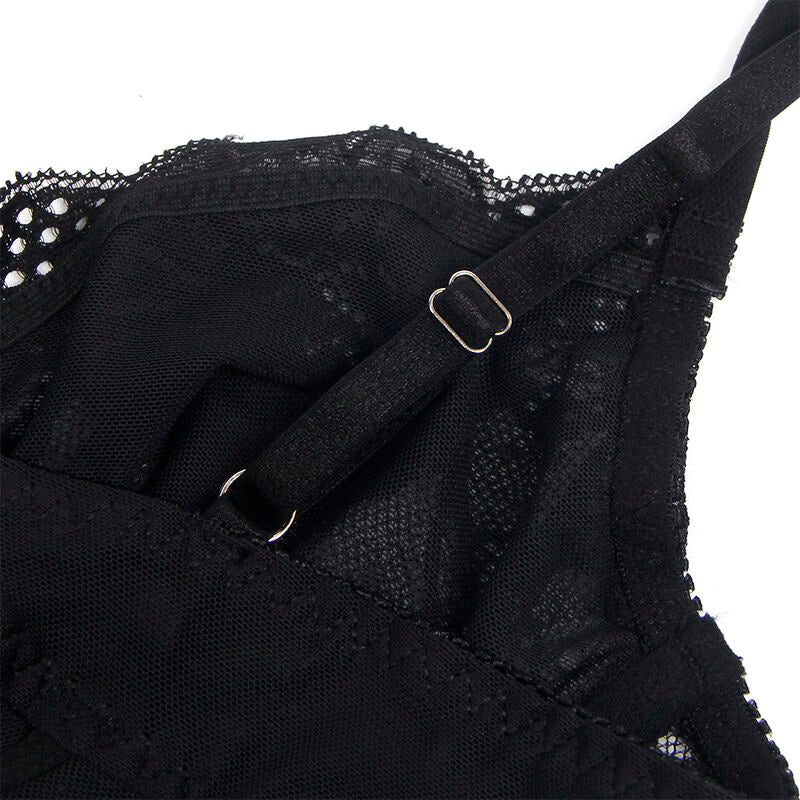 SUBBLIME - 955625 BLONDEBODYSUIT MED LUKNING I NED SORT L/XL