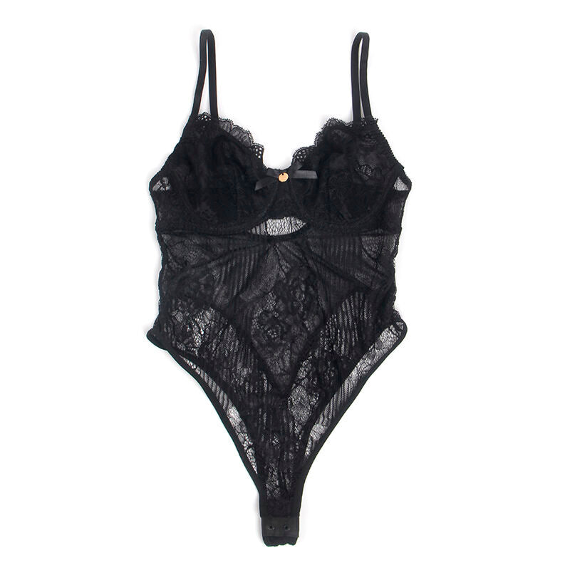 SUBBLIME - 955618 BLONDEBODYSUIT MED LUKNING I NED SORT S/M