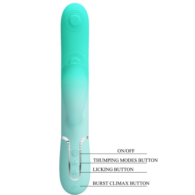 PRETTY LOVE - GIGI MULTIFUNKTIONS KANINVIBRATOR AQUA GRØN