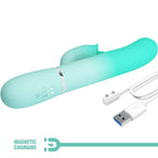 PRETTY LOVE - GIGI MULTIFUNKTIONS KANINVIBRATOR AQUA GRØN