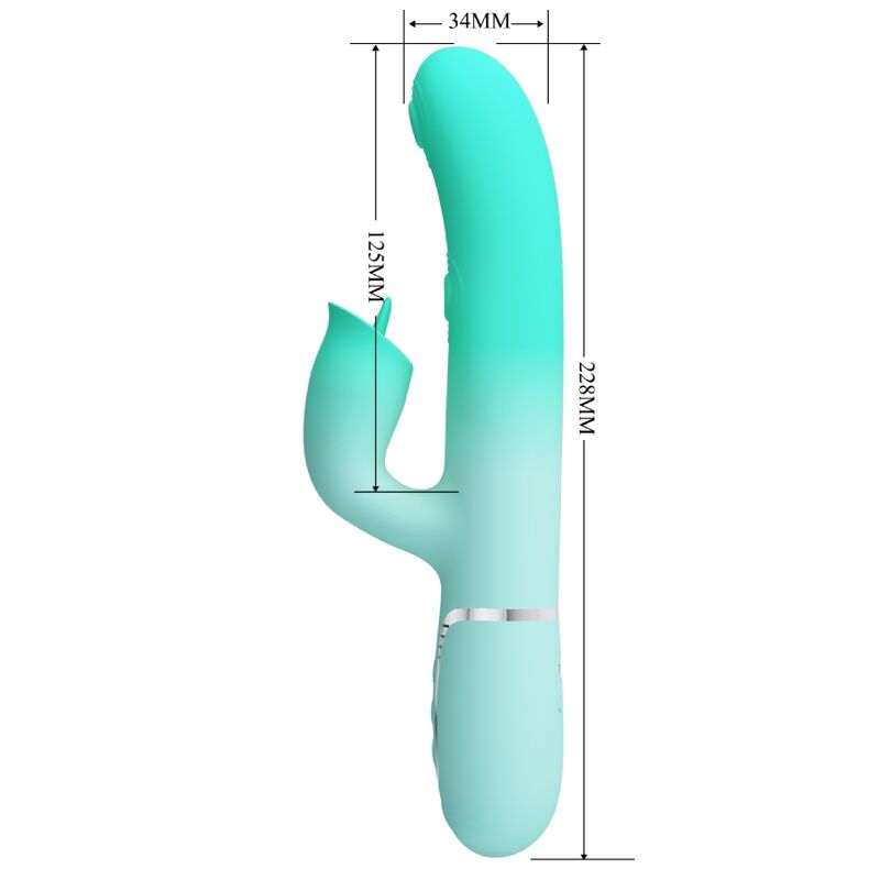 PRETTY LOVE - GIGI MULTIFUNKTIONS KANINVIBRATOR AQUA GRØN