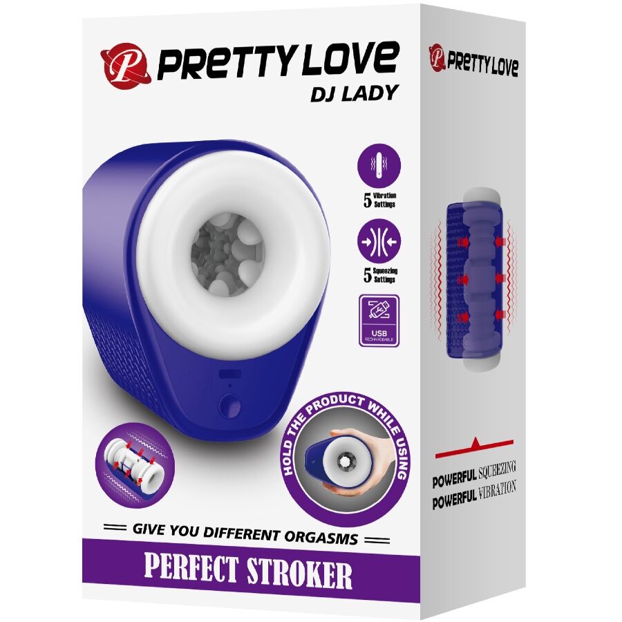 PRETTY LOVE - DJ LADY MANDLIG MATURBATOR MED VIBRATION 5 INDSTILLINGER LILLA