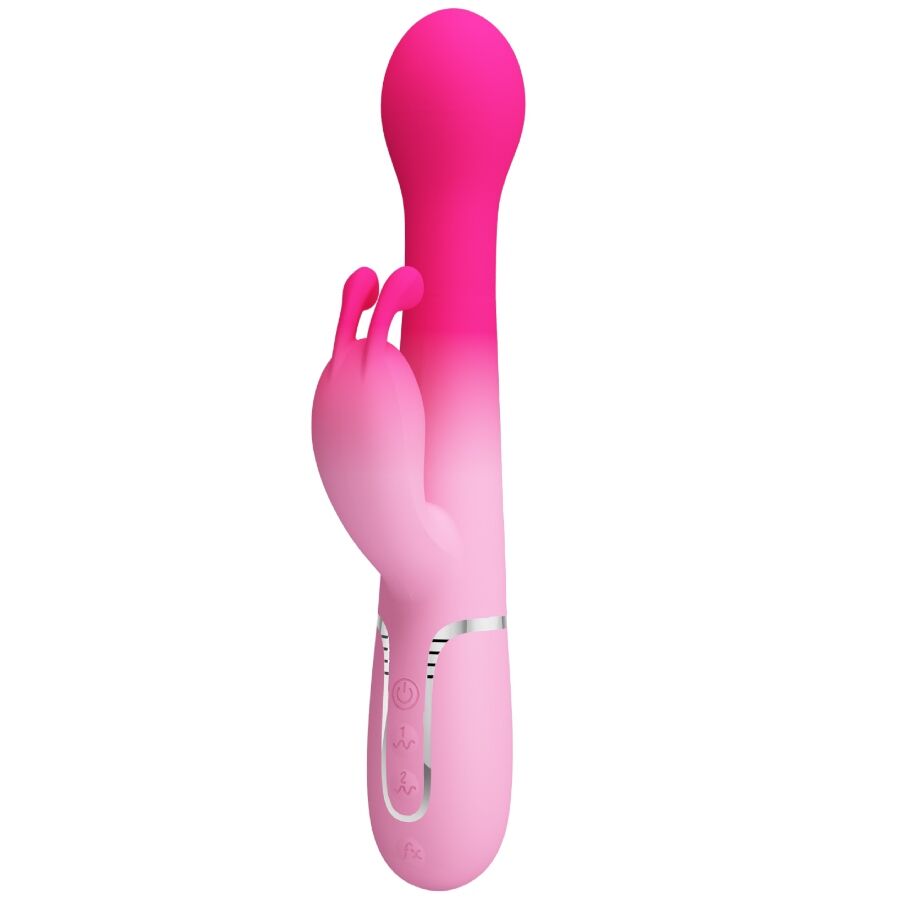 PRETTY LOVE - DEJON 3 I 1 MULTIFUNKTIONS KANINVIBRATOR LYSERØD