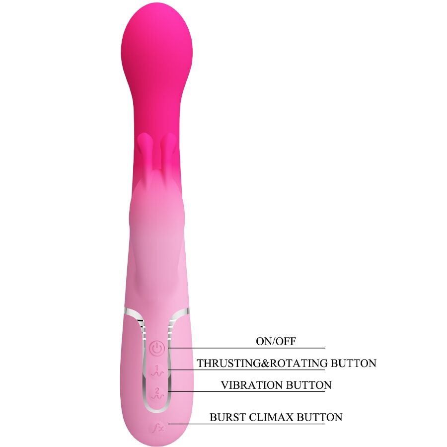 PRETTY LOVE - DEJON 3 I 1 MULTIFUNKTIONS KANINVIBRATOR LYSERØD