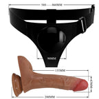 PRETTY LOVE - UNIVERSAL SELETRUSSER MED VIBRERENDE OG SPRØJTENDE DILDO 15,5 CM MULATO