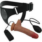 PRETTY LOVE - UNIVERSAL SELETRUSSER MED VIBRERENDE OG SPRØJTENDE DILDO 15,5 CM MULATO