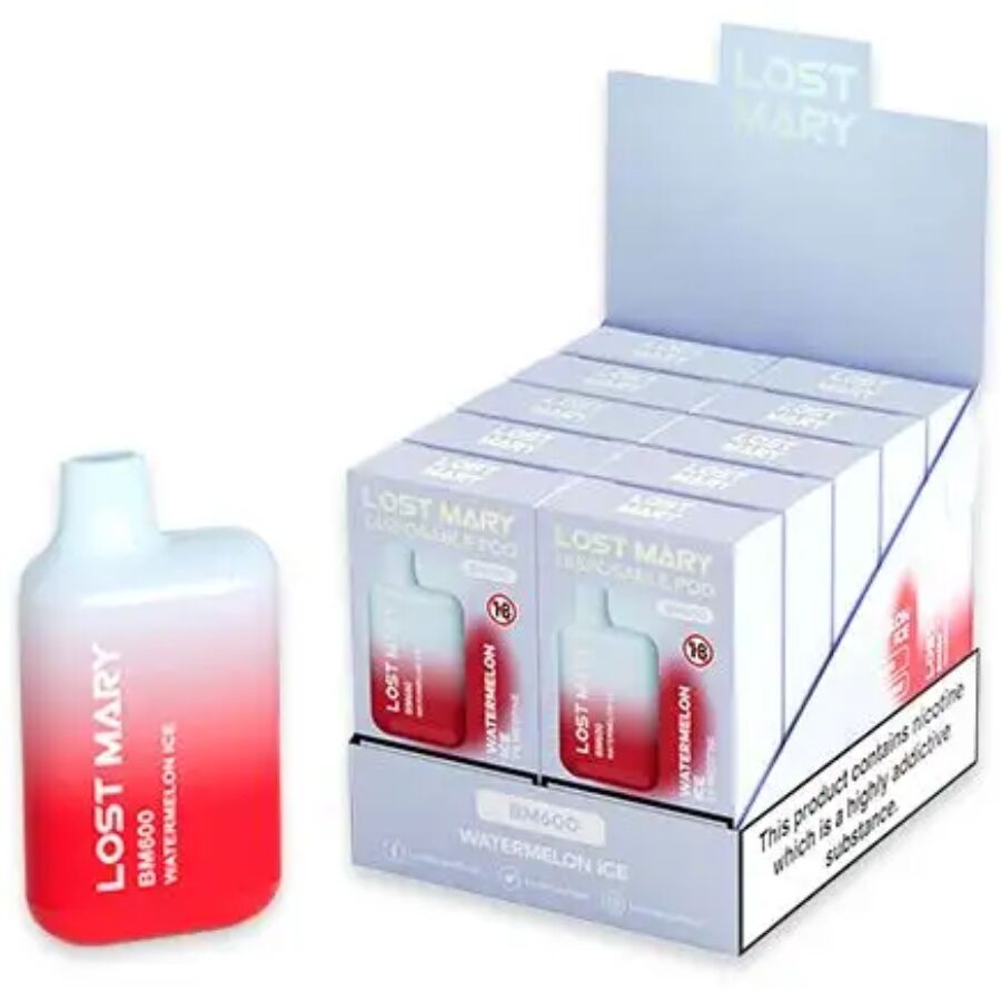 LOST MARY - BM600 NIKOTINVAPER 2% ENGANGS VANDMELONIS