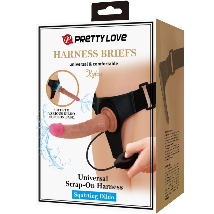 PRETTY LOVE - KYTON UNIVERSAL SELE TRUSSES MED SQUIRTING DILDO 19 CM MULATO