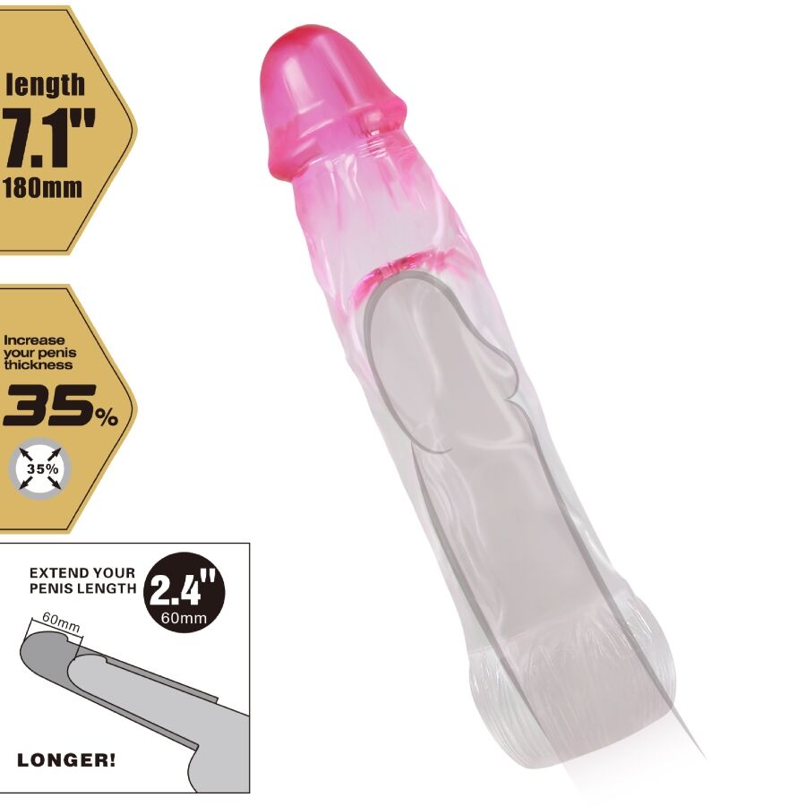 PRETTY LOVE - NERON REALISTISK 6 CM FORSTØRRELSESSKED TIL PENIS PINK