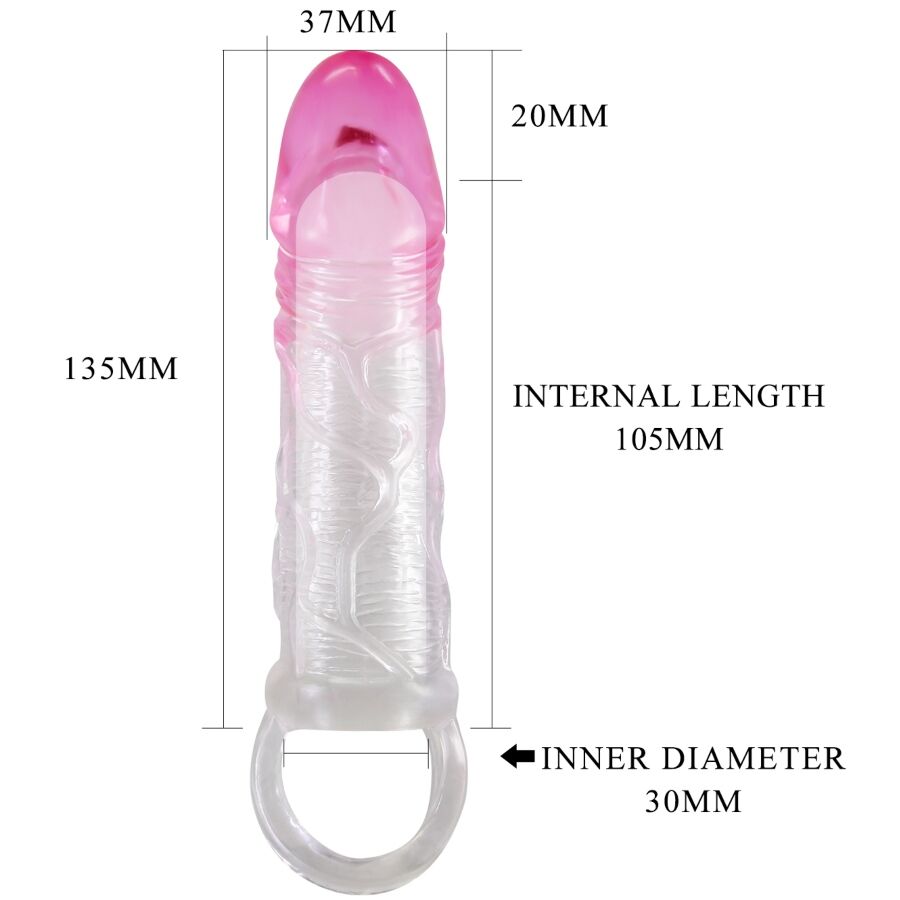 PRETTY LOVE - ODES REALISTISK 2 CM FORSTØRRELSESSKEDE TIL PENIS PINK