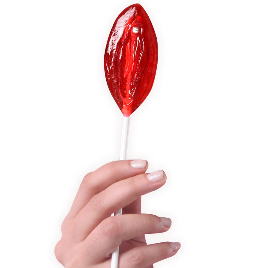 SECRETPLAY - DISPLAY ASSORTIMENT VAGINA LOLLIPOPS JORDBÆR 40 ENHEDER