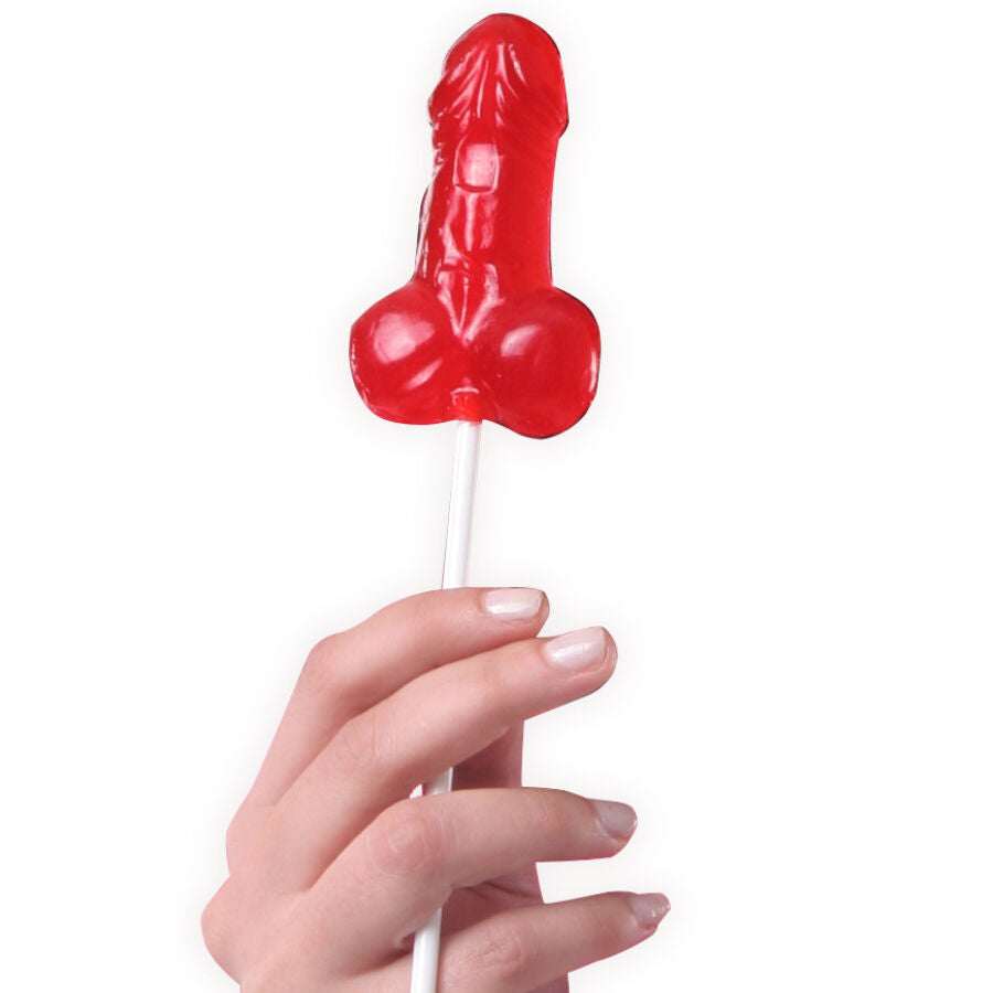 SECRETPLAY - UDSTILLINGSASSORTIMENT PENIS LOLLIPOPS JORDBÆR 40 ENHEDER