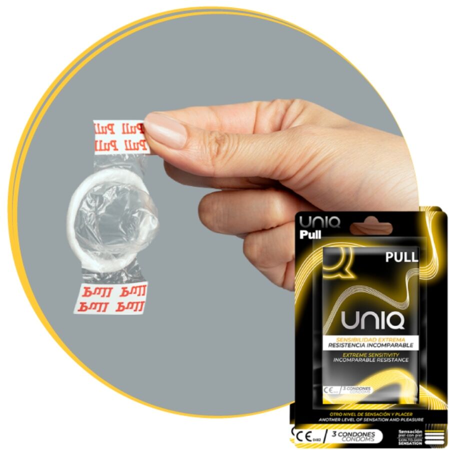 UNIQ - PULL LATEXFRI KONDOMER MED STRIPS 3 STK.