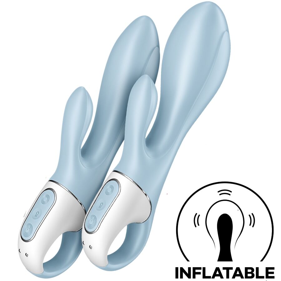 SATISFYER - LUFTPUMPE KANIN 1 OPPUSTELIG KANINVIBRATOR BLÅ