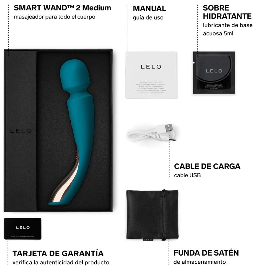 LELO - SMART MEDIUM WAND 2 OCEANBLÅ MASSAGEAPPARAT