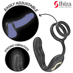 IBIZA - WIGGLE FJERNBETJENET ROTERENDE ANALPLUG MED PENISEVIBRATION OG PENISFORSTORENDE RINGE