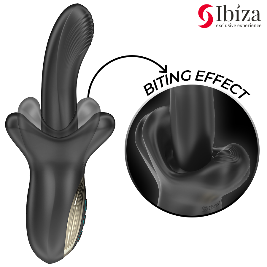 IBIZA - KRAFTIG VIBRATOR MED STØVENDE OG BIDENDE EFFEKT